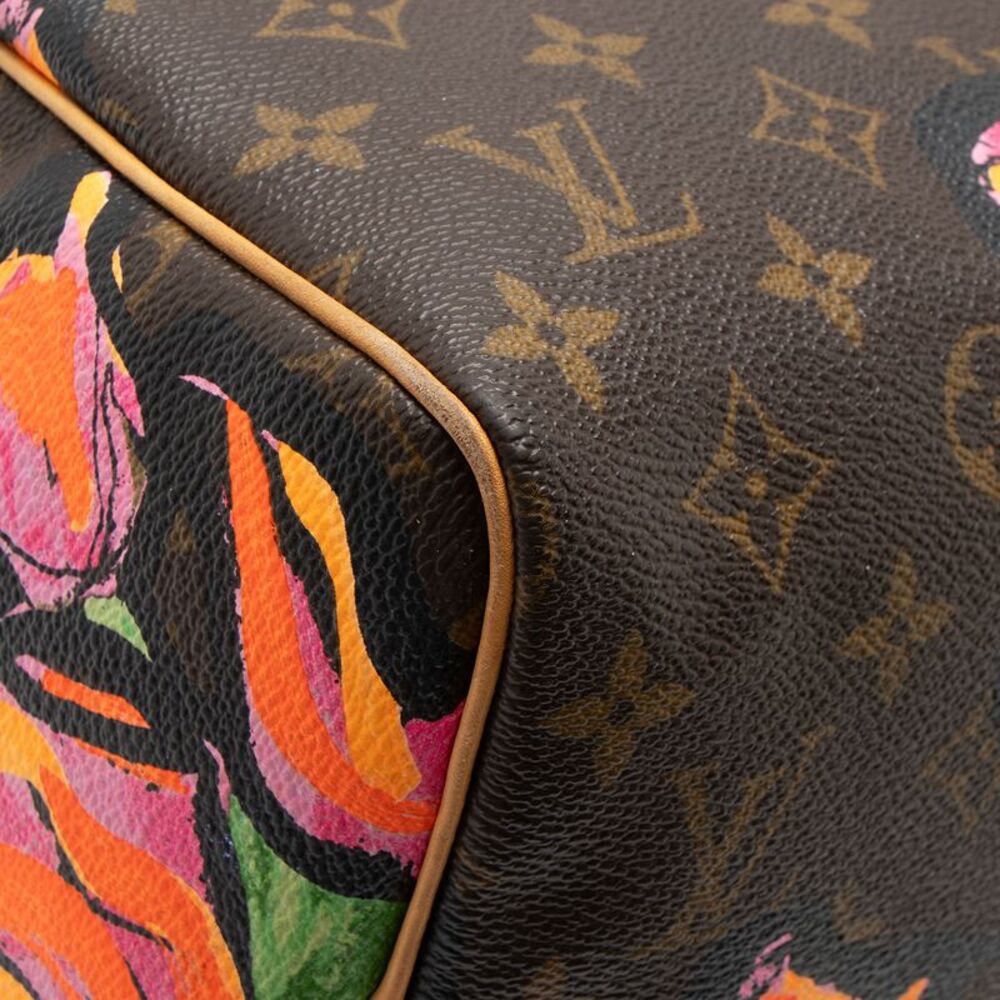 Louis Vuitton Limited Edition Monogram Canvas Roses Speedy 30 Satchel - Picture 13 of 15